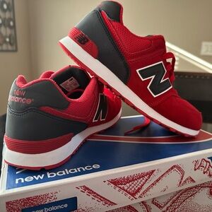New Balance Kids Red and Black Sneakers